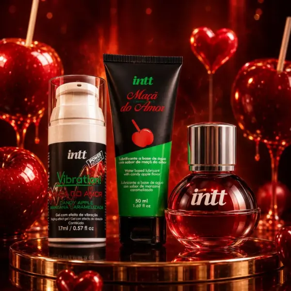 Kit Prazer Vibrante - Sabor Maçã do Amor-sex-shop