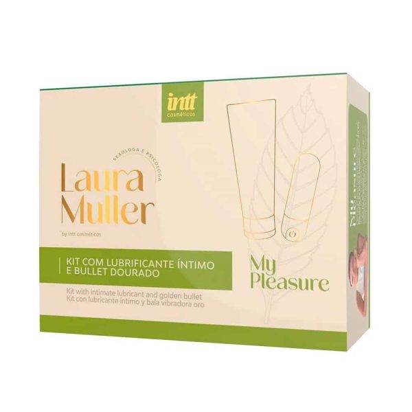 Kit my pleasure laura muller lubrificante íntimo e bullet com 10 modos de vibrações  intt - Image 4