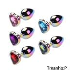 Plug Anal de coração pequeno colorido - Tamanho P