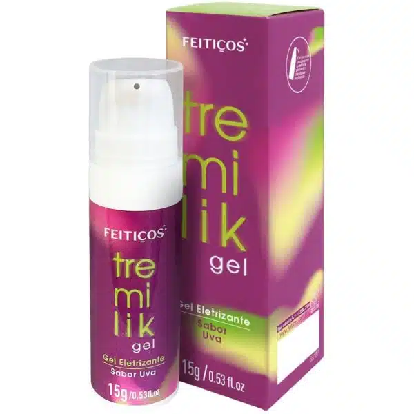 Tremilik Gel Vibrador Líquido Beijável com sabor uva 15g Feitiços