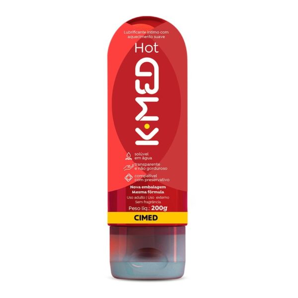 Lubrificante K-MED Hot 200ml - Gel com efeito de calor