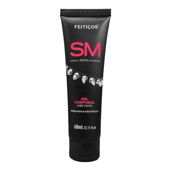 SM Gel Corporal Umectante Excitante Sabor Morango & Chantilly - Feitiços Aromáticos - 60g