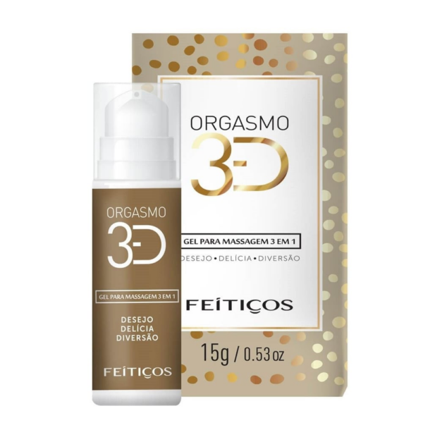 Orgasmo 3d Gel excitante 3 em 1 que refresca, vibra e excita 15g - Feitiços