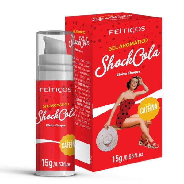 Gel beijável lubrificante aromático com efeito eletrizante e cafeína Shock Cola - 15g