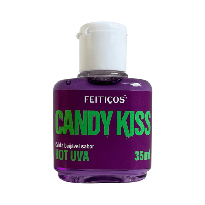 Alternative view of Candy kiss Calda beijável Hot para sexo oral Sabor Uva - Feitiços aromáticos 35ml