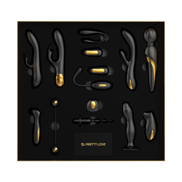 Kit luxuoso com 12 produtos folheados à ouro 18k e silicone aveludado - Pretty love Queen's luxury collection - Image 5