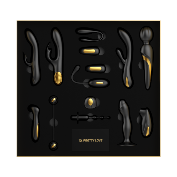 Kit luxuoso com 12 produtos folheados à ouro 18k e silicone aveludado - Pretty love Queen's luxury collection - Image 4