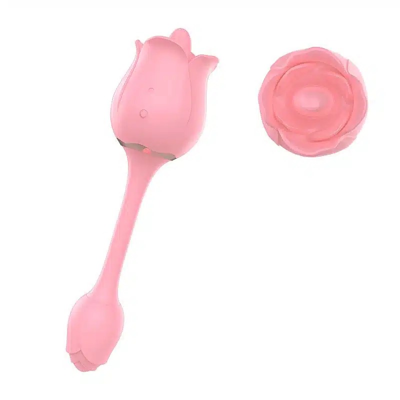 Vibrador de ponto g em formato de rosa com estimulador de língua, 9 modos de vibração e recarregável S-hande Rose pro 5 - Imagem 8