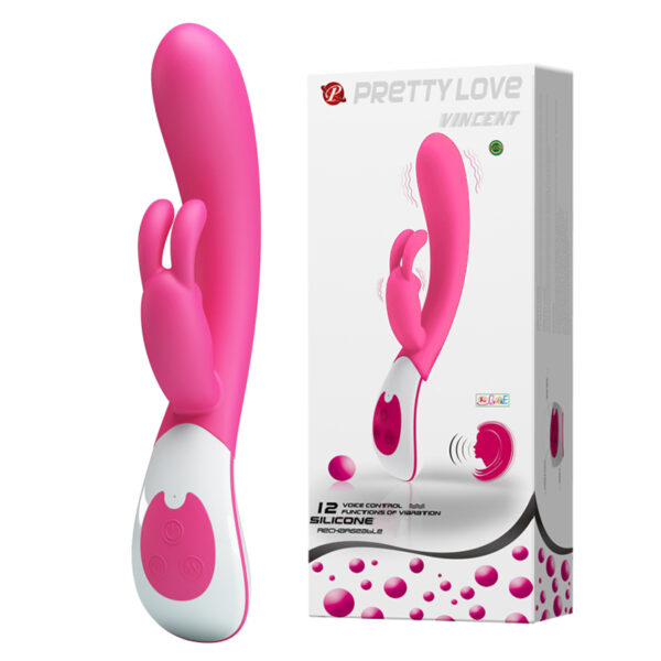 Vibrador com estimulador de clitóris coelho - Vincent Pretty love