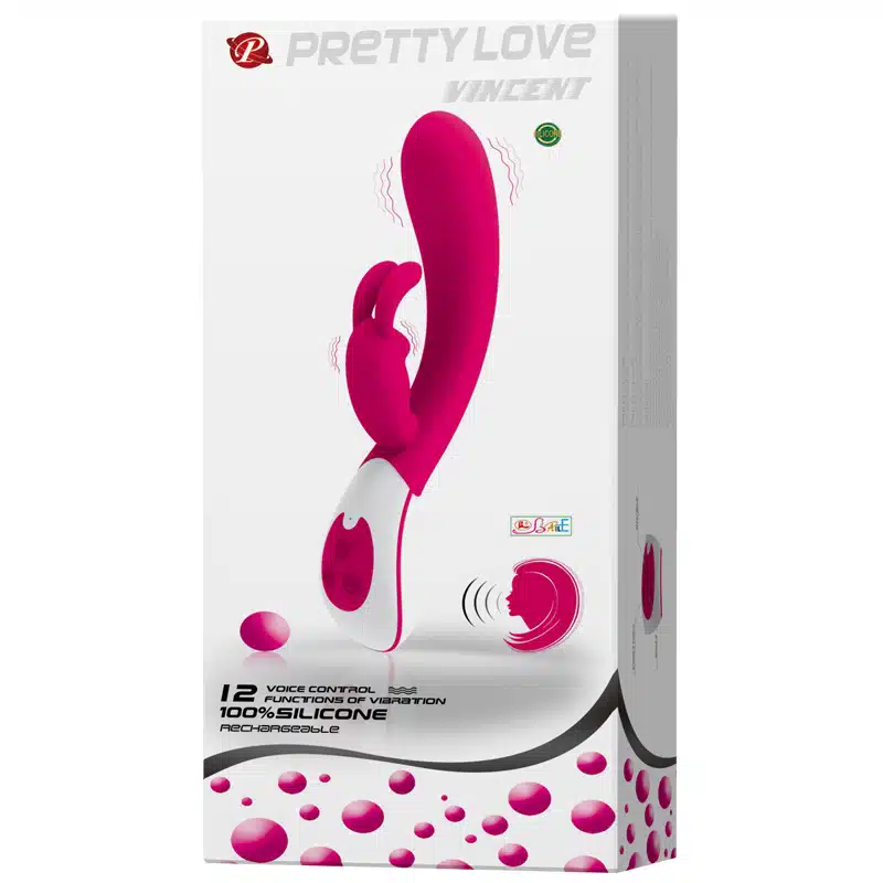 Vibrador com estimulador de clitóris coelho  Vincent Pretty love  Imagem 6