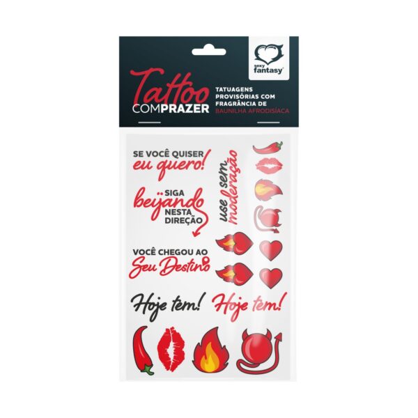 Tatuagens sexy provisórias com prazer com fragrância cartela