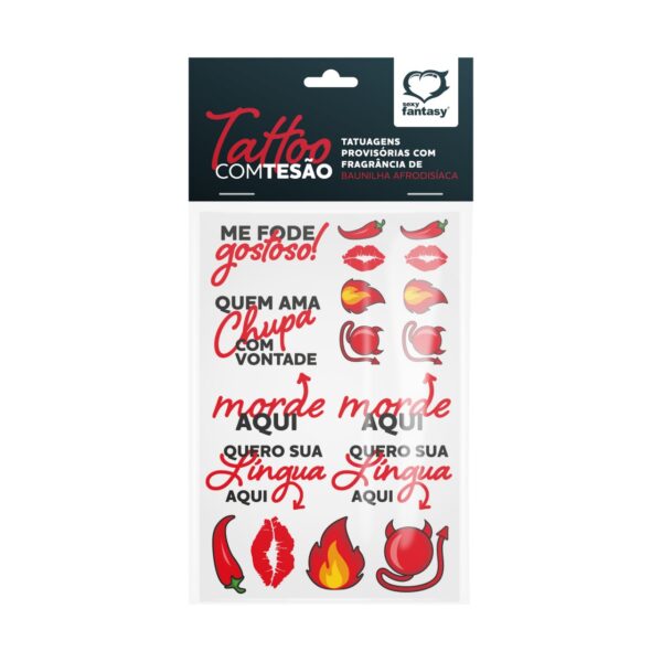 Tatuagens sexy provisórias com tesão fragrância cartela