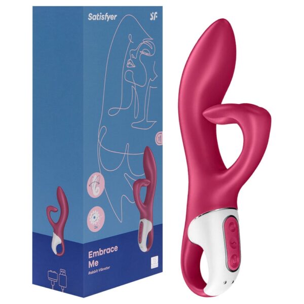 Satisfyer embrace me vermelho Vibrador estimulador de clitóris e ponto g com motor duplo 12 modos de vibrações potentes