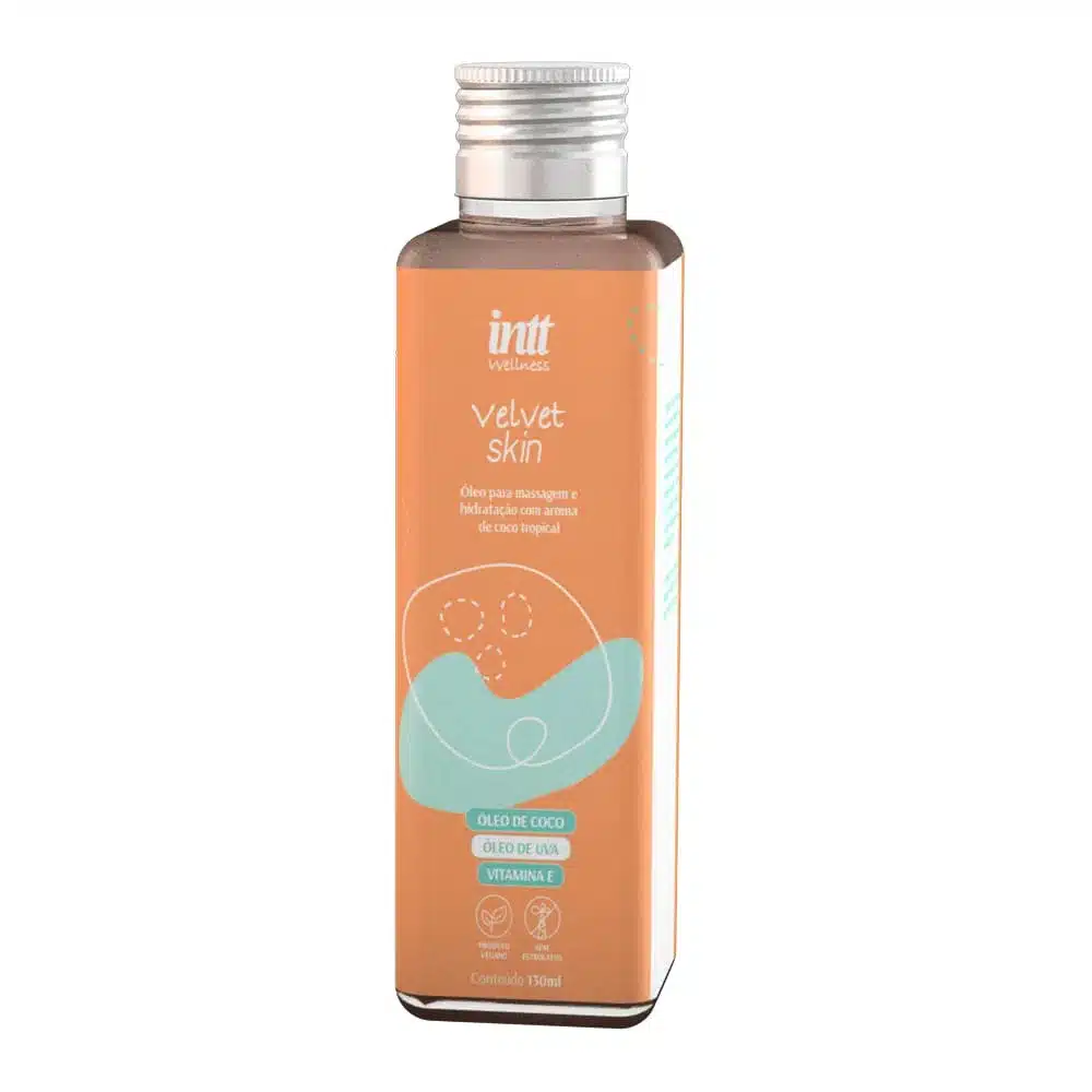 Velvet skin óleo para massagem corporal de coco tropical 130ml intt wellness  Imagem 3