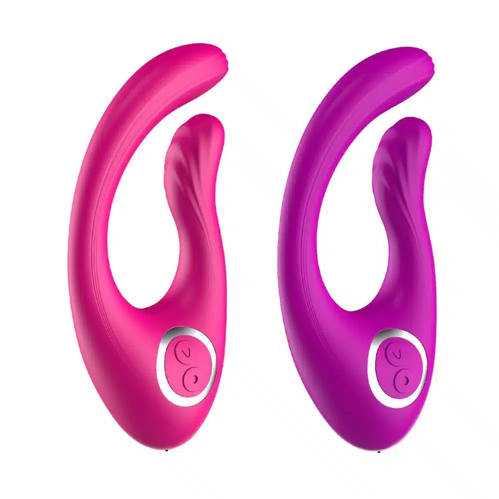 Vibrador com Motor Duplo e controle sem Fio Rosa  Recarregável  Imagem 2
