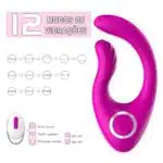 Vibrador com Motor Duplo e controle sem Fio Rosa - Recarregável - Imagem 5