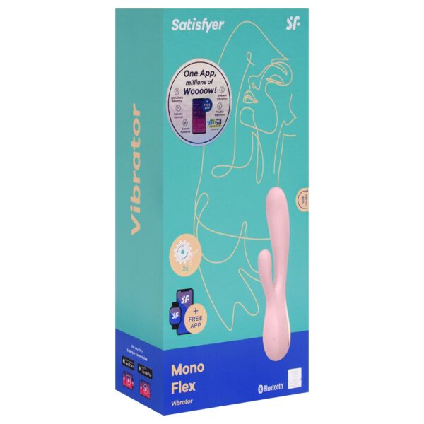 Satisfyer mono flex - Estimulador clitoriano e de ponto g feito em silicone flexível e controle via aplicativo | Rosa - Image 5