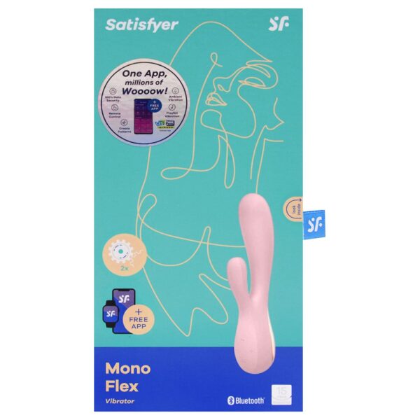 Satisfyer mono flex - Estimulador clitoriano e de ponto g feito em silicone flexível e controle via aplicativo | Rosa - Image 6