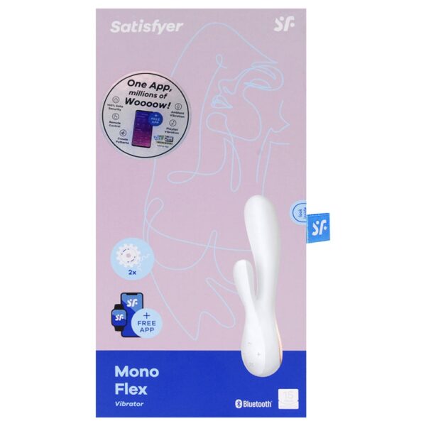 Satisfyer mono flex - Estimulador clitoriano e de ponto g feito em silicone flexível e controle via aplicativo | Branco - Image 6