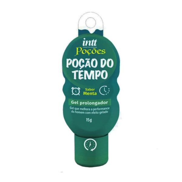 Intt poções - Gel prolongador de ereção masculina poção do tempo no sabor de menta com função de esfriar - 15g