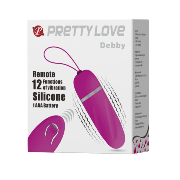 Pretty love debby - Cápsula vibratória com 12 modos de vibração, controle remoto sem fio e resistente à água - Roxo - Image 5