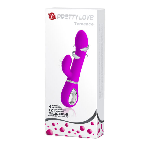 Pretty love ternence - Vibrador rotativo com estimulador de clítoris, recarregável em silicone com 4 modos de rotação - Image 5