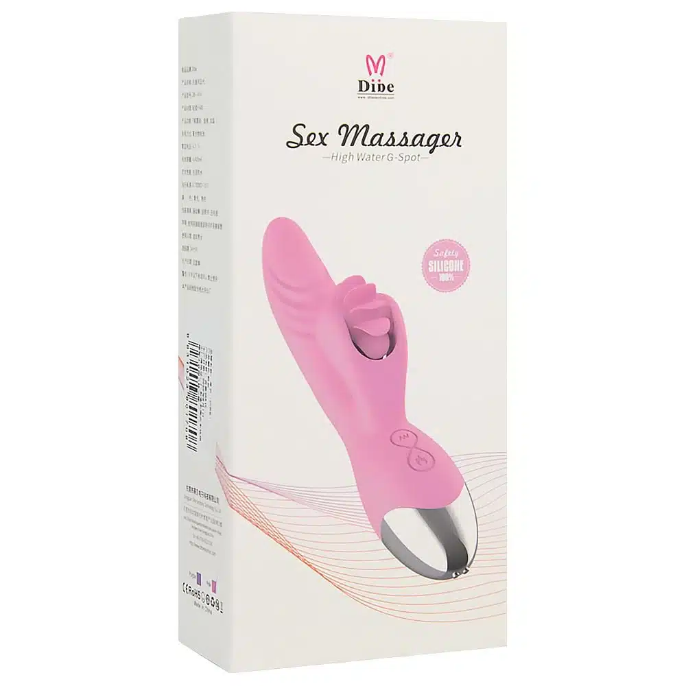 Dibe sex massager  Vibrador estimulador de ponto g e clítoris com efeito simulador de sexo oral com línguas giratóri  Imagem 7