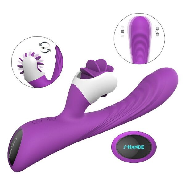 vibrador ponto g recarregável com 9 modos de vibração e língua estimuladora - Nymph - Image 5