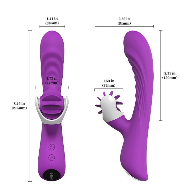 vibrador ponto g recarregável com 9 modos de vibração e língua estimuladora - Nymph - Image 7