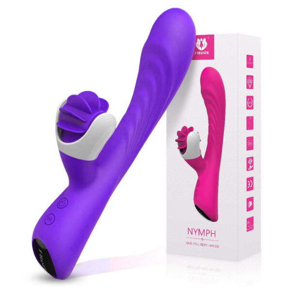 vibrador ponto g recarregável com 9 modos de vibração e língua estimuladora - Nymph - Image 3