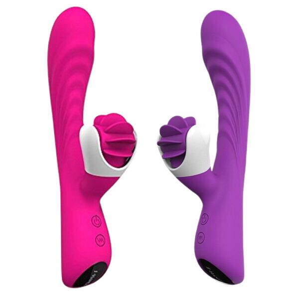 vibrador ponto g recarregável com 9 modos de vibração e língua estimuladora - Nymph