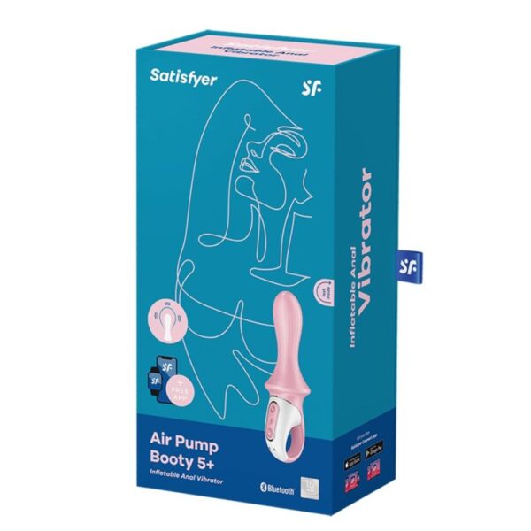 Satisfyer Air pump booty 5+ Vibrador inflável controlado por app inteligente - Rosa - Image 4