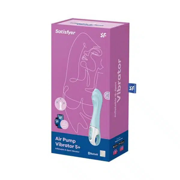 Vibrador de ponto G Satisfyer Air Pump Vibrator 5+ Azul - Imagem 5
