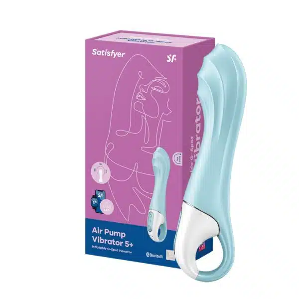 Vibrador de ponto G Satisfyer Air Pump Vibrator 5+ Azul - Imagem 2
