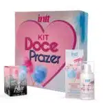 Kit doce prazer com gel beijável com sabor de algodão doce e gel eletrizante unissex - intt cosméticos