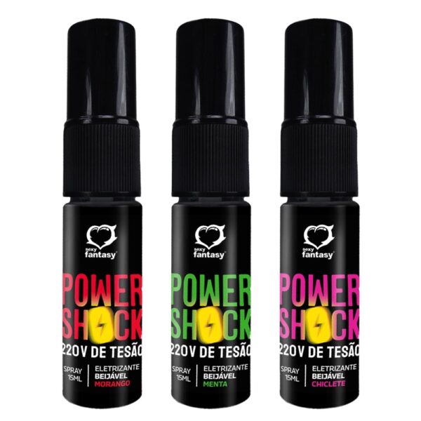 Power shock  Spray eletrizante beijável com sabor - Sexy fantasy 15 ml