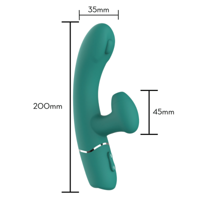 Vibrador de ponto G com Estimulador por Sucção Recarregável em silicone Soft Touch Green Rabbit 9 15229509648 me016 4