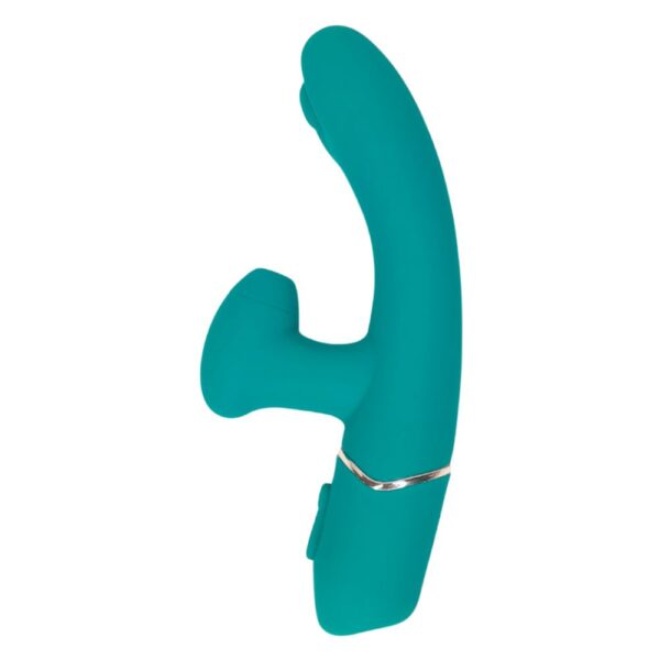 Vibrador de ponto G com Estimulador por Sucção Recarregável em silicone Soft Touch Green Rabbit - Image 2