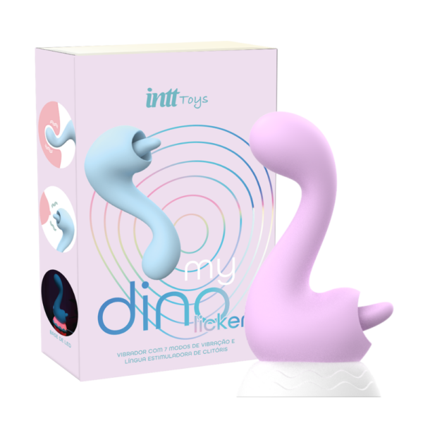 Vibrador com língua estimuladora de clitóris, 7 modos de vibração, 7 tipos de movimento e recarregável My Dino Licker - Image 2