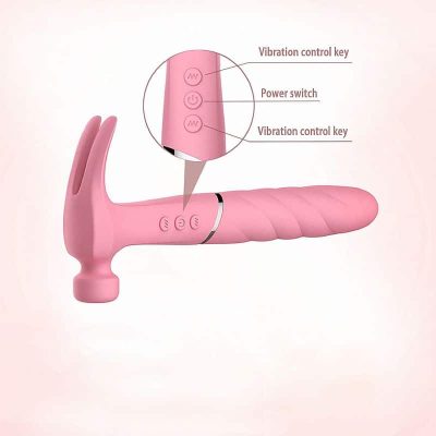 Vibrador de ponto g e clitóris em silicone no formato de martelo com motor duplo, 21 modos de vibração - Sweet Hammer 14 15233782638 20519 4