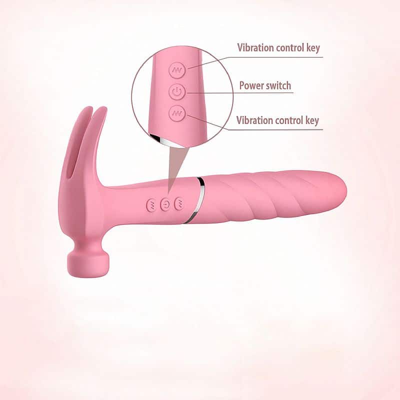 Vibrador de ponto g e clitóris em silicone no formato de martelo com motor duplo, 21 modos de vibração - Sweet Hammer 6 Vibrador de ponto g e clitóris em silicone no formato de martelo com motor duplo, 21 modos de vibração - Sweet Hammer - Imagem 6