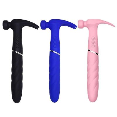 Vibrador de ponto g e clitóris em silicone no formato de martelo com motor duplo, 21 modos de vibração - Sweet Hammer 10 15233782833 20520 4
