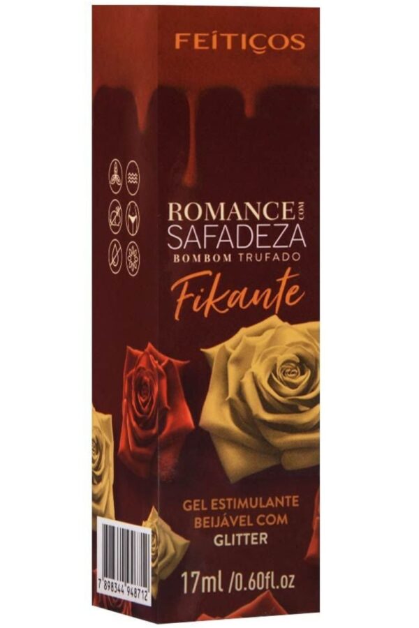 Romance com safadeza Fikante Bombom Trufado gel estimulante beijável com glitter 17Ml Feitiços - Image 4