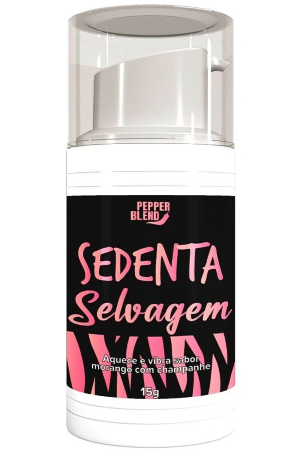 Gel comestível sedenta selvagem aquece e vibra sabor morango com champanhe 15g Pepper blend - Image 2