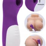 Estimulador de Clitóris roxo Liso em Formato de Urso com 10 Modos de Pulsação