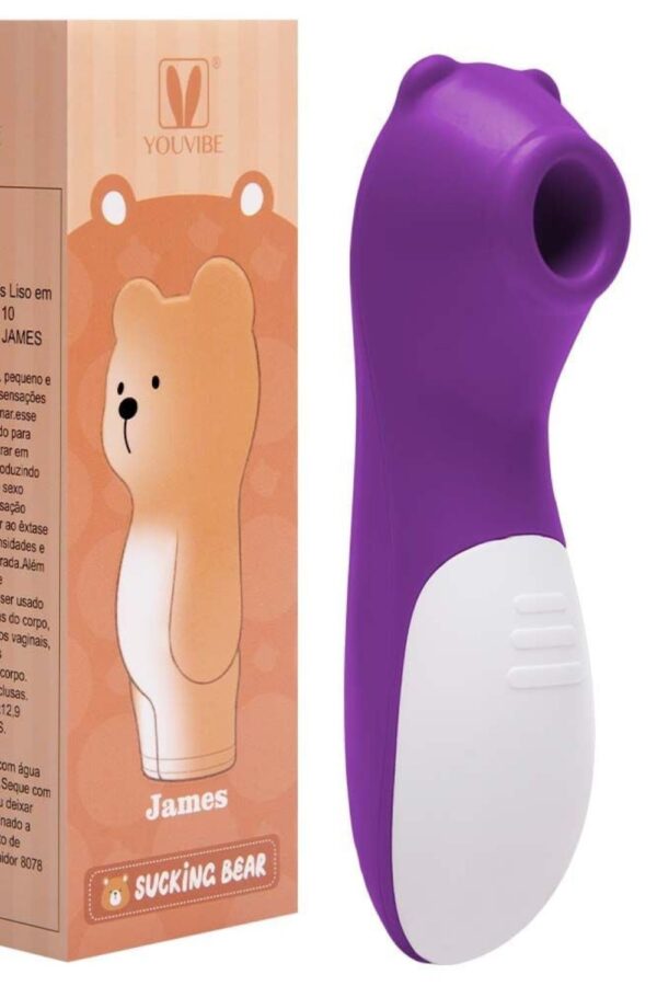 Estimulador de Clitóris roxo Liso em Formato de Urso com 10 Modos de Pulsação - Image 2