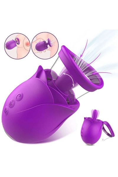 15304485200 vibrador em formato de rosa com lingua estimuladora com succao flower dance carnival s hand