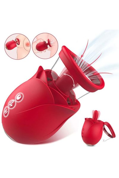 15304485203 vibrador em formato de rosa com lingua estimuladora com succao flower dance carnival s hand