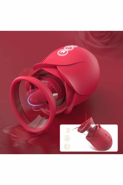15304485229 vibrador em formato de rosa com lingua estimuladora com succao flower dance carnival s hand