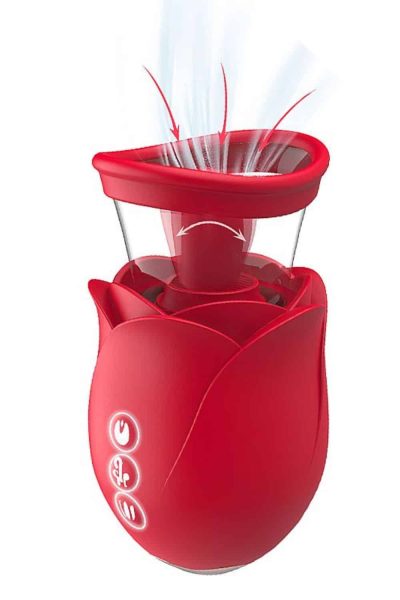 15304485234 vibrador em formato de rosa com lingua estimuladora com succao flower dance carnival s hand